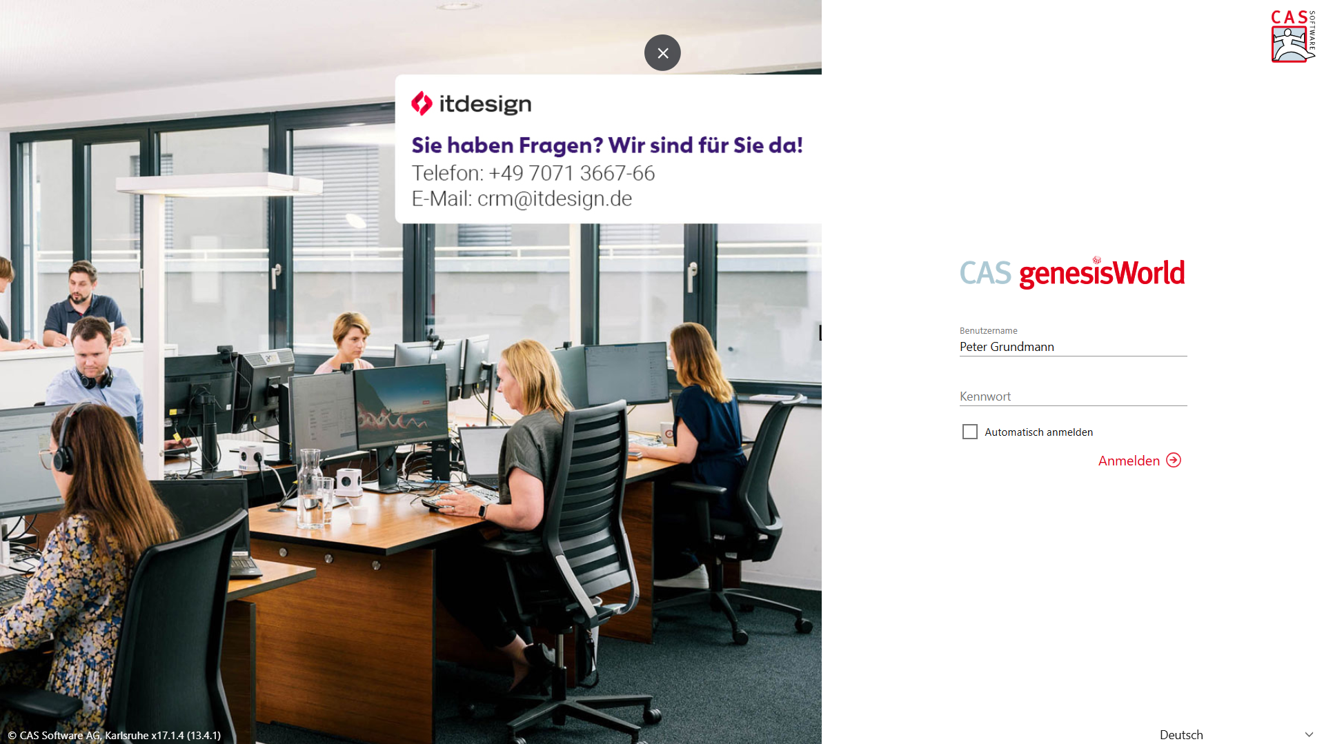 Testumgebung CAS genesisWorld